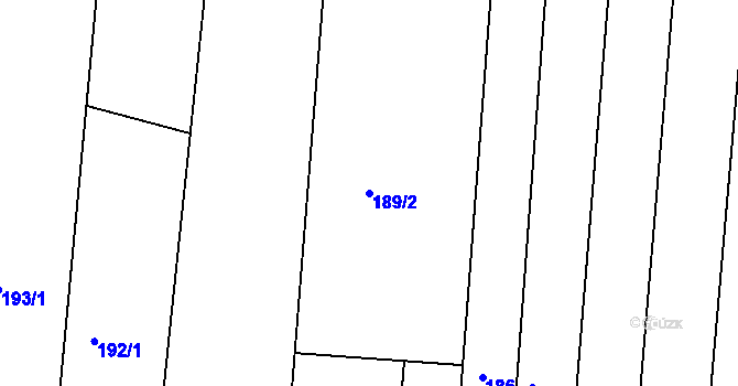 Parcela st. 189/2 v KÚ Lípa nad Dřevnicí, Katastrální mapa