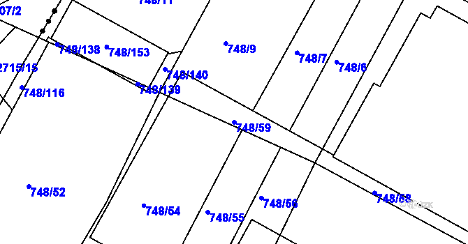 Parcela st. 748/59 v KÚ Lípa nad Dřevnicí, Katastrální mapa