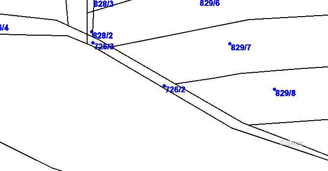 Parcela st. 726/2 v KÚ Lípa nad Dřevnicí, Katastrální mapa