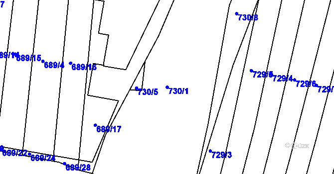 Parcela st. 730/1 v KÚ Lípa nad Dřevnicí, Katastrální mapa