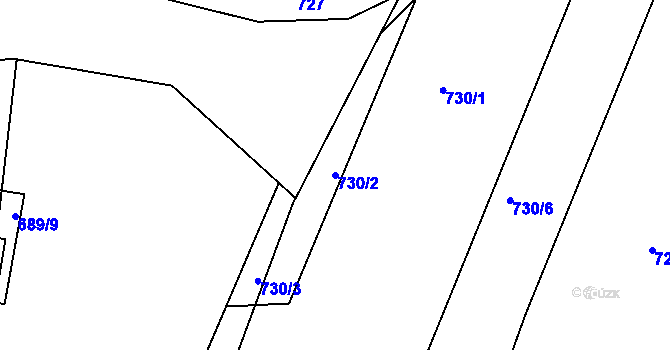 Parcela st. 730/2 v KÚ Lípa nad Dřevnicí, Katastrální mapa