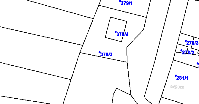 Parcela st. 379/3 v KÚ Lípa nad Dřevnicí, Katastrální mapa