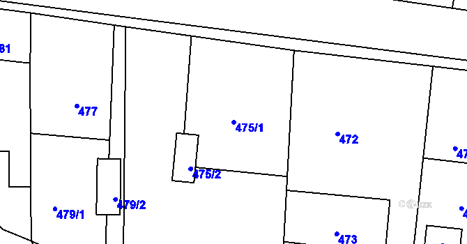 Parcela st. 475/1 v KÚ Lípa nad Dřevnicí, Katastrální mapa