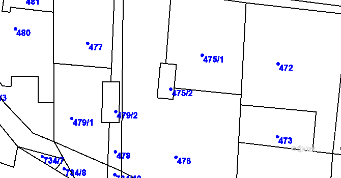 Parcela st. 475/2 v KÚ Lípa nad Dřevnicí, Katastrální mapa