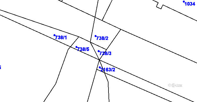 Parcela st. 738/3 v KÚ Lípa nad Dřevnicí, Katastrální mapa
