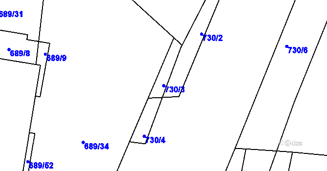 Parcela st. 730/3 v KÚ Lípa nad Dřevnicí, Katastrální mapa