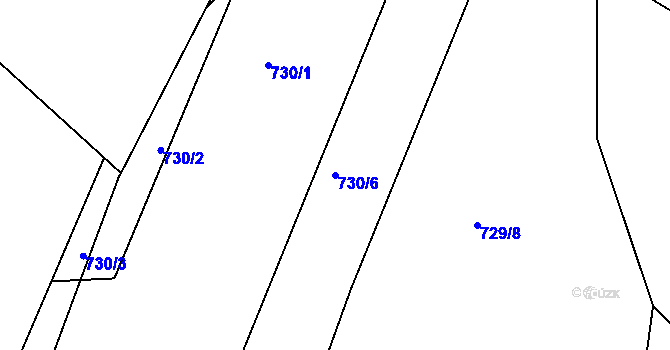 Parcela st. 730/6 v KÚ Lípa nad Dřevnicí, Katastrální mapa