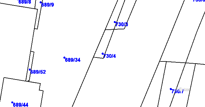 Parcela st. 730/4 v KÚ Lípa nad Dřevnicí, Katastrální mapa