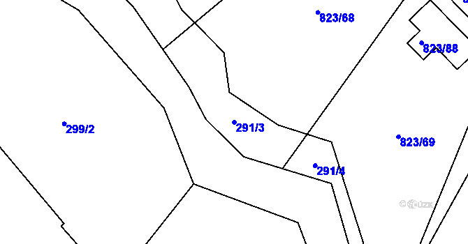 Parcela st. 291/3 v KÚ Lípa nad Dřevnicí, Katastrální mapa