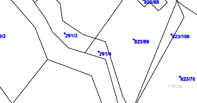 Parcela st. 291/4 v KÚ Lípa nad Dřevnicí, Katastrální mapa