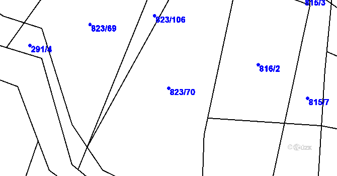 Parcela st. 823/70 v KÚ Lípa nad Dřevnicí, Katastrální mapa