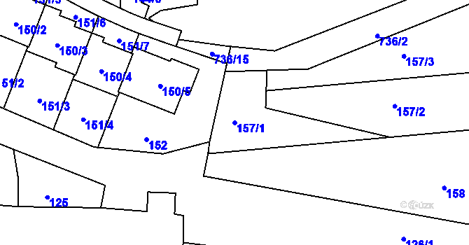 Parcela st. 157/1 v KÚ Lípa nad Dřevnicí, Katastrální mapa