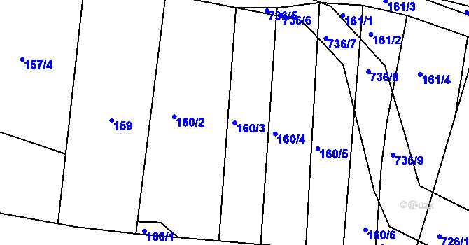 Parcela st. 160/3 v KÚ Lípa nad Dřevnicí, Katastrální mapa