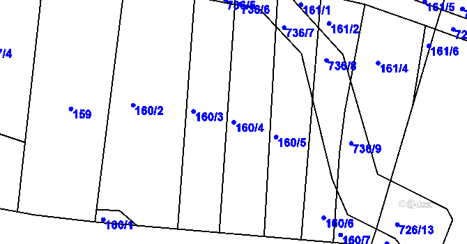 Parcela st. 160/4 v KÚ Lípa nad Dřevnicí, Katastrální mapa