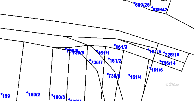 Parcela st. 161/1 v KÚ Lípa nad Dřevnicí, Katastrální mapa