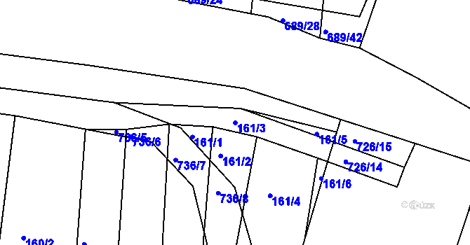 Parcela st. 161/3 v KÚ Lípa nad Dřevnicí, Katastrální mapa