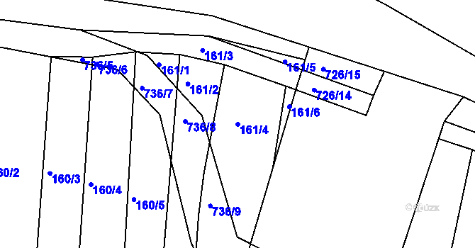 Parcela st. 161/4 v KÚ Lípa nad Dřevnicí, Katastrální mapa