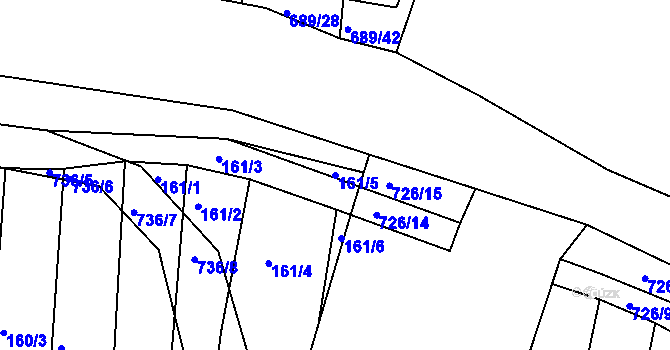 Parcela st. 161/5 v KÚ Lípa nad Dřevnicí, Katastrální mapa