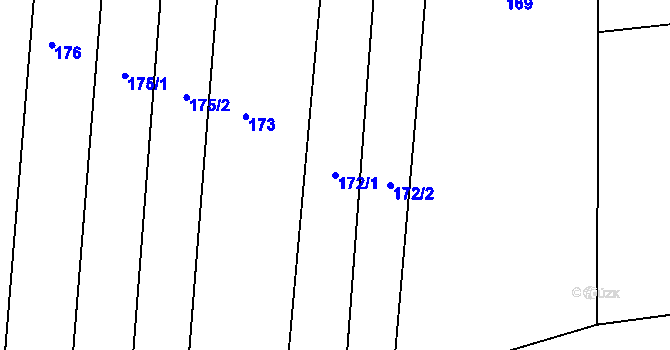 Parcela st. 172/1 v KÚ Lípa nad Dřevnicí, Katastrální mapa