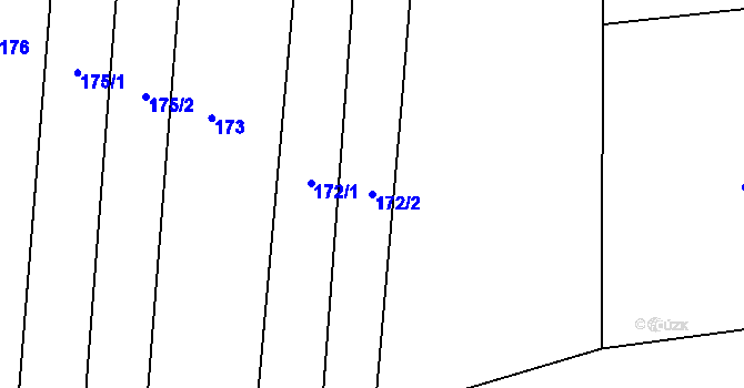 Parcela st. 172/2 v KÚ Lípa nad Dřevnicí, Katastrální mapa