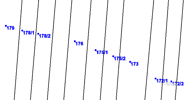Parcela st. 175/1 v KÚ Lípa nad Dřevnicí, Katastrální mapa