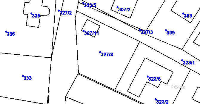 Parcela st. 327/8 v KÚ Lípa nad Dřevnicí, Katastrální mapa