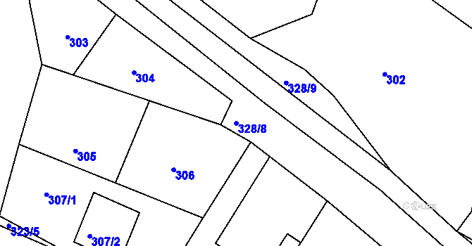 Parcela st. 328/8 v KÚ Lípa nad Dřevnicí, Katastrální mapa