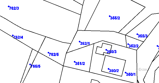 Parcela st. 352/1 v KÚ Lípa nad Dřevnicí, Katastrální mapa