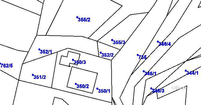 Parcela st. 352/2 v KÚ Lípa nad Dřevnicí, Katastrální mapa