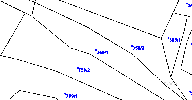 Parcela st. 359/1 v KÚ Lípa nad Dřevnicí, Katastrální mapa