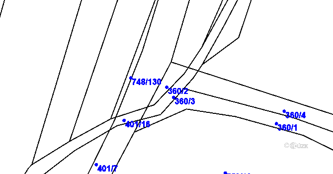 Parcela st. 360/2 v KÚ Lípa nad Dřevnicí, Katastrální mapa