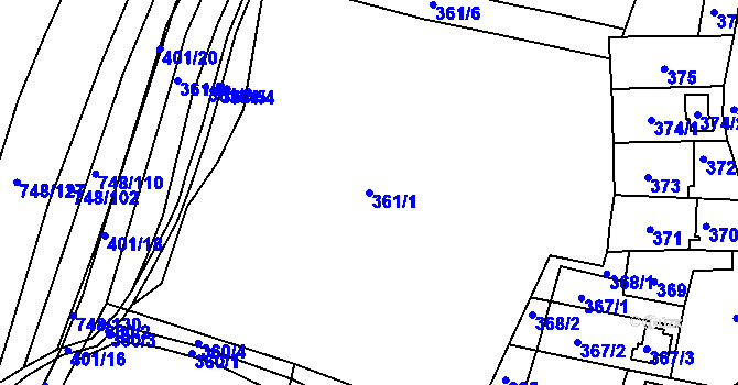 Parcela st. 361/1 v KÚ Lípa nad Dřevnicí, Katastrální mapa