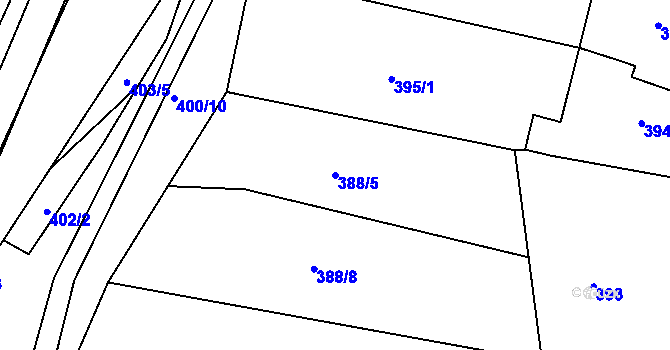 Parcela st. 388/5 v KÚ Lípa nad Dřevnicí, Katastrální mapa