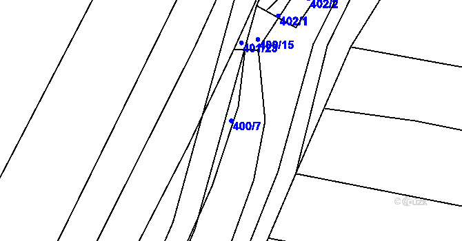 Parcela st. 400/7 v KÚ Lípa nad Dřevnicí, Katastrální mapa