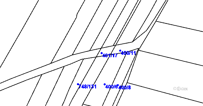 Parcela st. 401/17 v KÚ Lípa nad Dřevnicí, Katastrální mapa