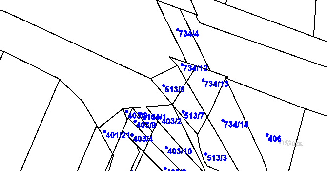 Parcela st. 513/6 v KÚ Lípa nad Dřevnicí, Katastrální mapa