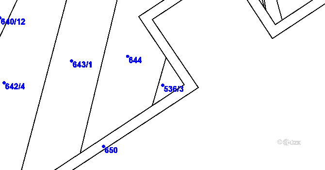 Parcela st. 536/3 v KÚ Lípa nad Dřevnicí, Katastrální mapa