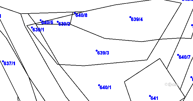 Parcela st. 639/3 v KÚ Lípa nad Dřevnicí, Katastrální mapa