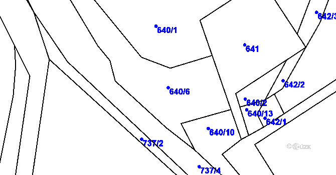 Parcela st. 640/6 v KÚ Lípa nad Dřevnicí, Katastrální mapa