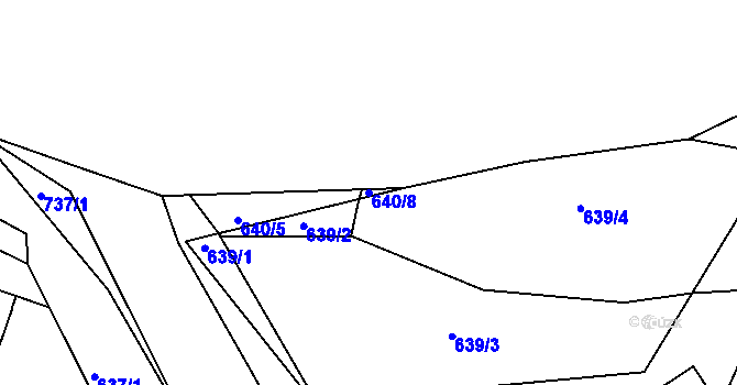 Parcela st. 640/8 v KÚ Lípa nad Dřevnicí, Katastrální mapa