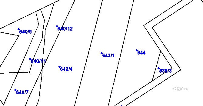 Parcela st. 643/1 v KÚ Lípa nad Dřevnicí, Katastrální mapa