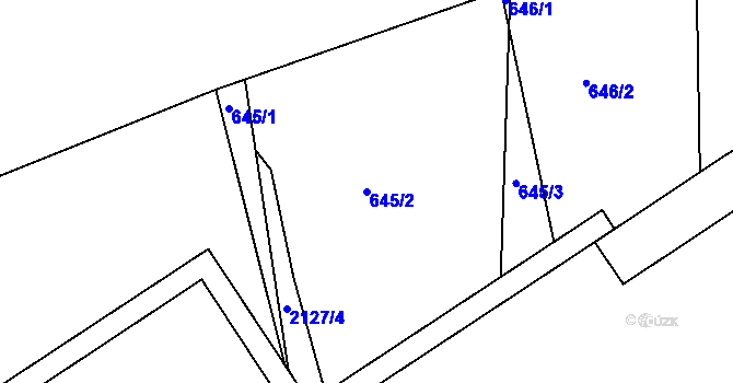 Parcela st. 645/2 v KÚ Lípa nad Dřevnicí, Katastrální mapa
