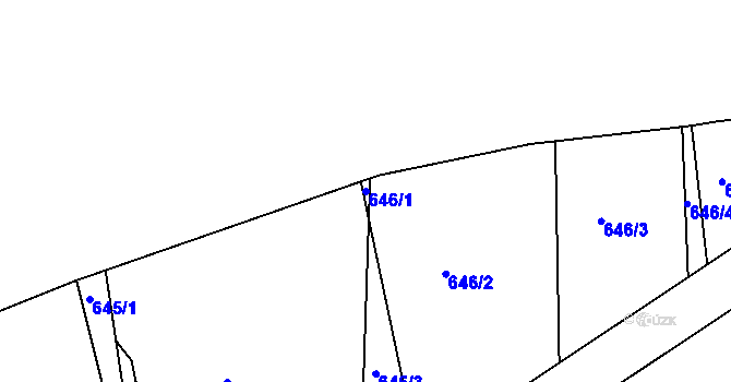 Parcela st. 646/1 v KÚ Lípa nad Dřevnicí, Katastrální mapa