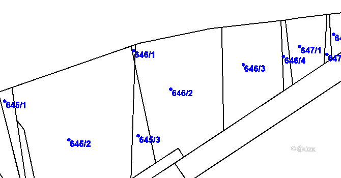 Parcela st. 646/2 v KÚ Lípa nad Dřevnicí, Katastrální mapa
