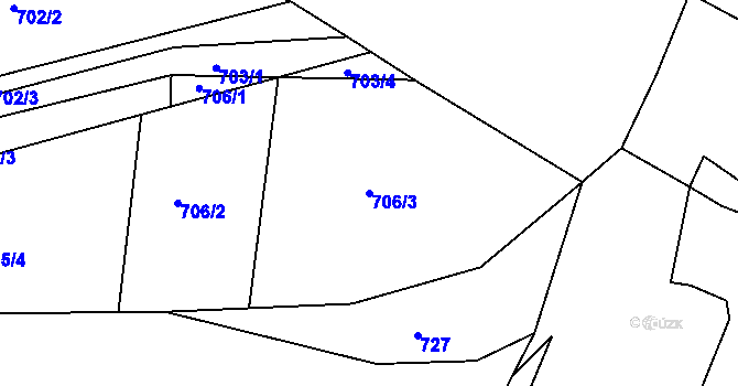 Parcela st. 706/3 v KÚ Lípa nad Dřevnicí, Katastrální mapa