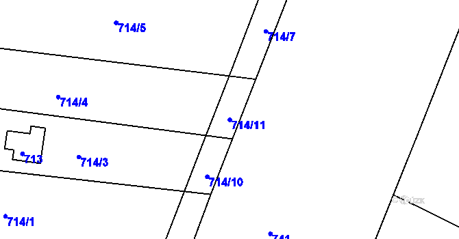 Parcela st. 714/11 v KÚ Lípa nad Dřevnicí, Katastrální mapa