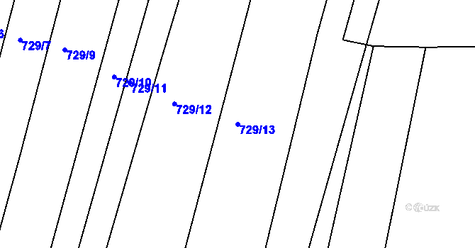 Parcela st. 729/13 v KÚ Lípa nad Dřevnicí, Katastrální mapa