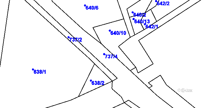 Parcela st. 737/4 v KÚ Lípa nad Dřevnicí, Katastrální mapa