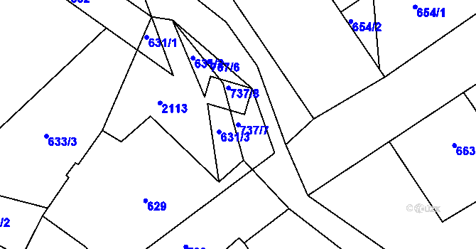 Parcela st. 737/7 v KÚ Lípa nad Dřevnicí, Katastrální mapa