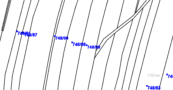 Parcela st. 748/99 v KÚ Lípa nad Dřevnicí, Katastrální mapa
